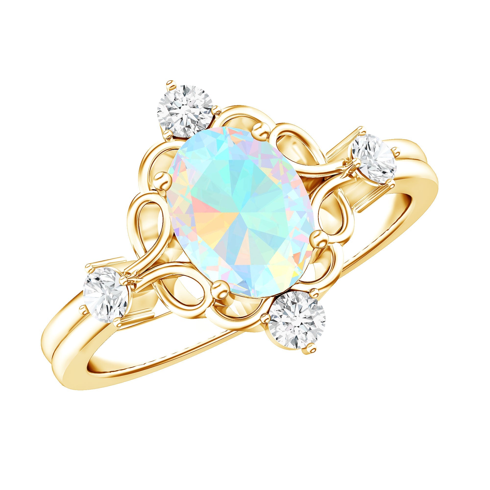 Designer Ethiopian Opal and Diamond Engagement Ring | Rings | Wiccan Center