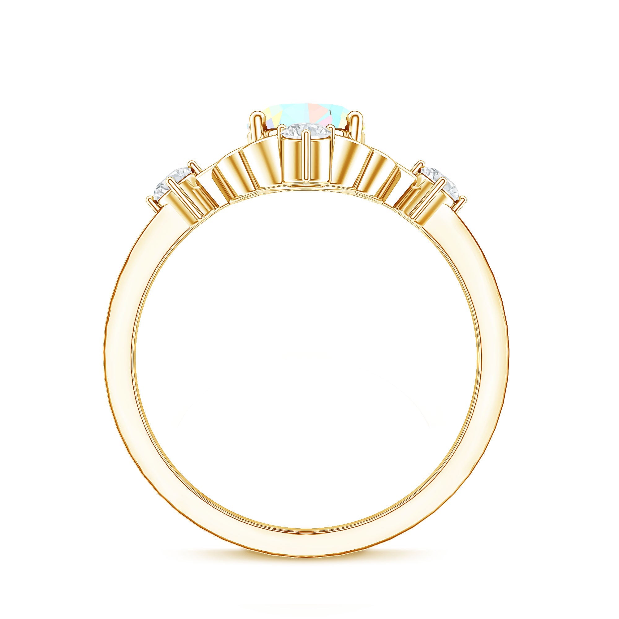 Designer Ethiopian Opal and Diamond  Engagement Ring