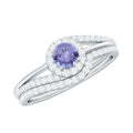 Genuine Tanzanite Engagement Ring with Diamond Enhancer