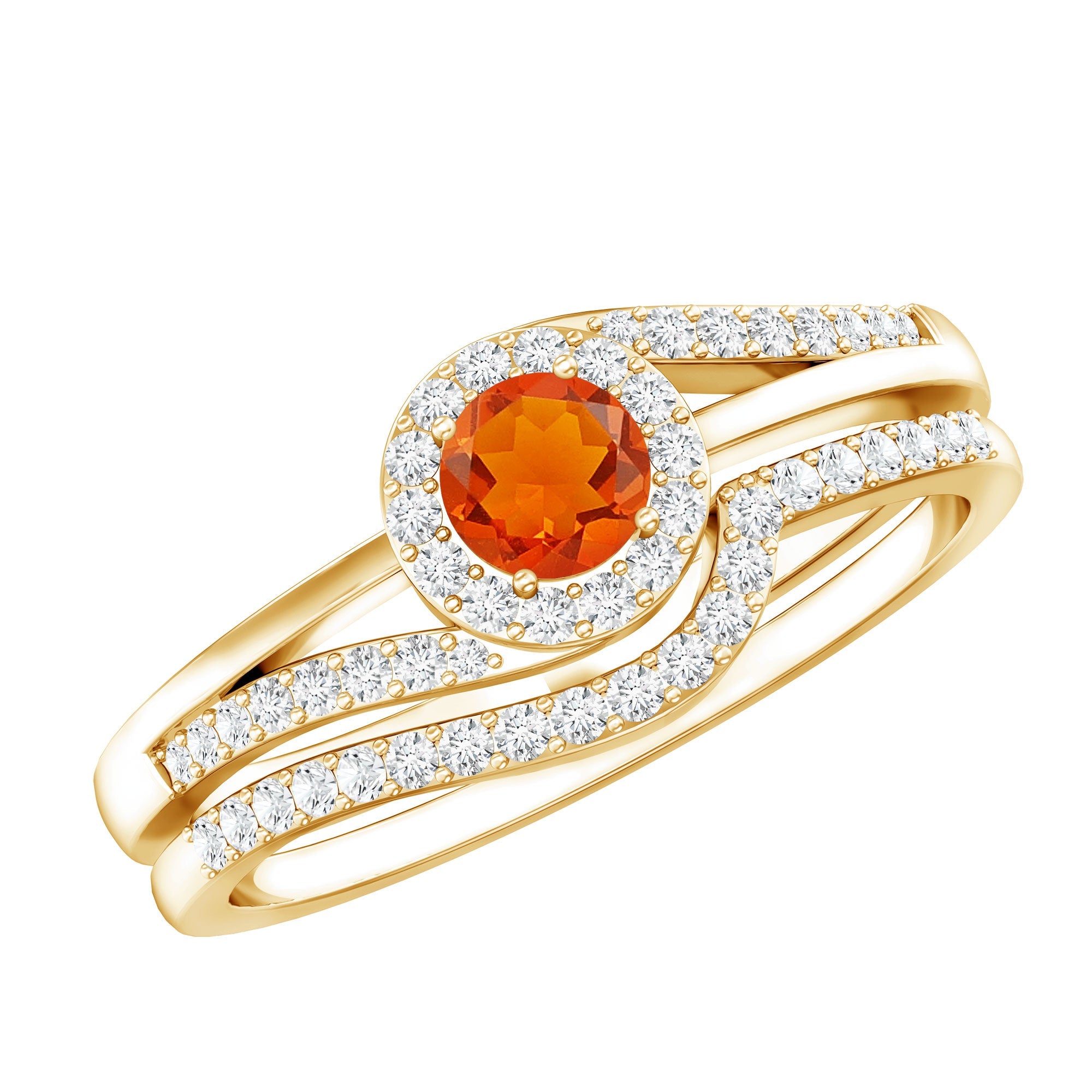 Certified Fire Opal Engagement Ring with Diamond Enhancer | Rings | Wiccan Center