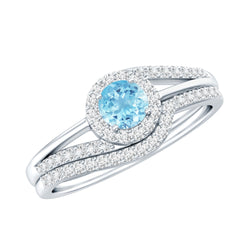 Certified Real Aquamarine Engagement Ring with Diamond Enhancer | Rings | Wiccan Center