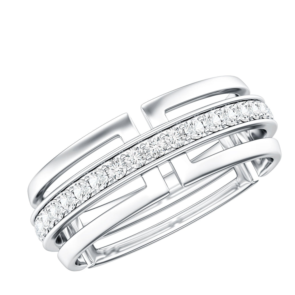 Moissanite Wedding Band in Pinpoint Setting