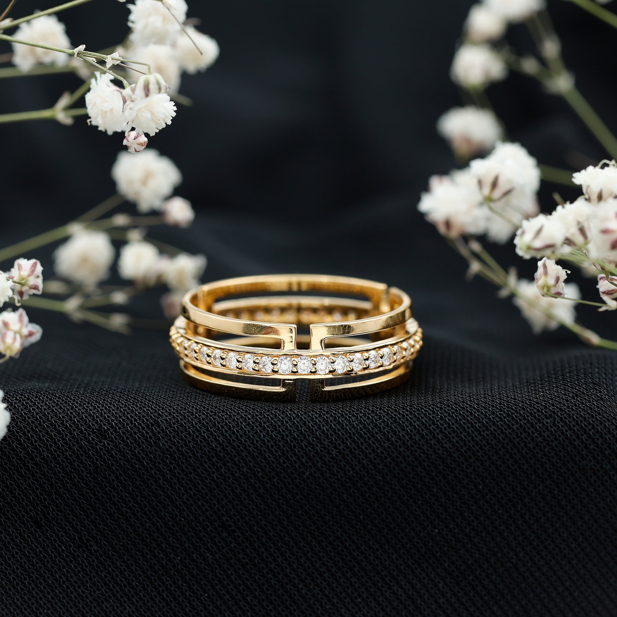 Moissanite Wedding Band in Pinpoint Setting