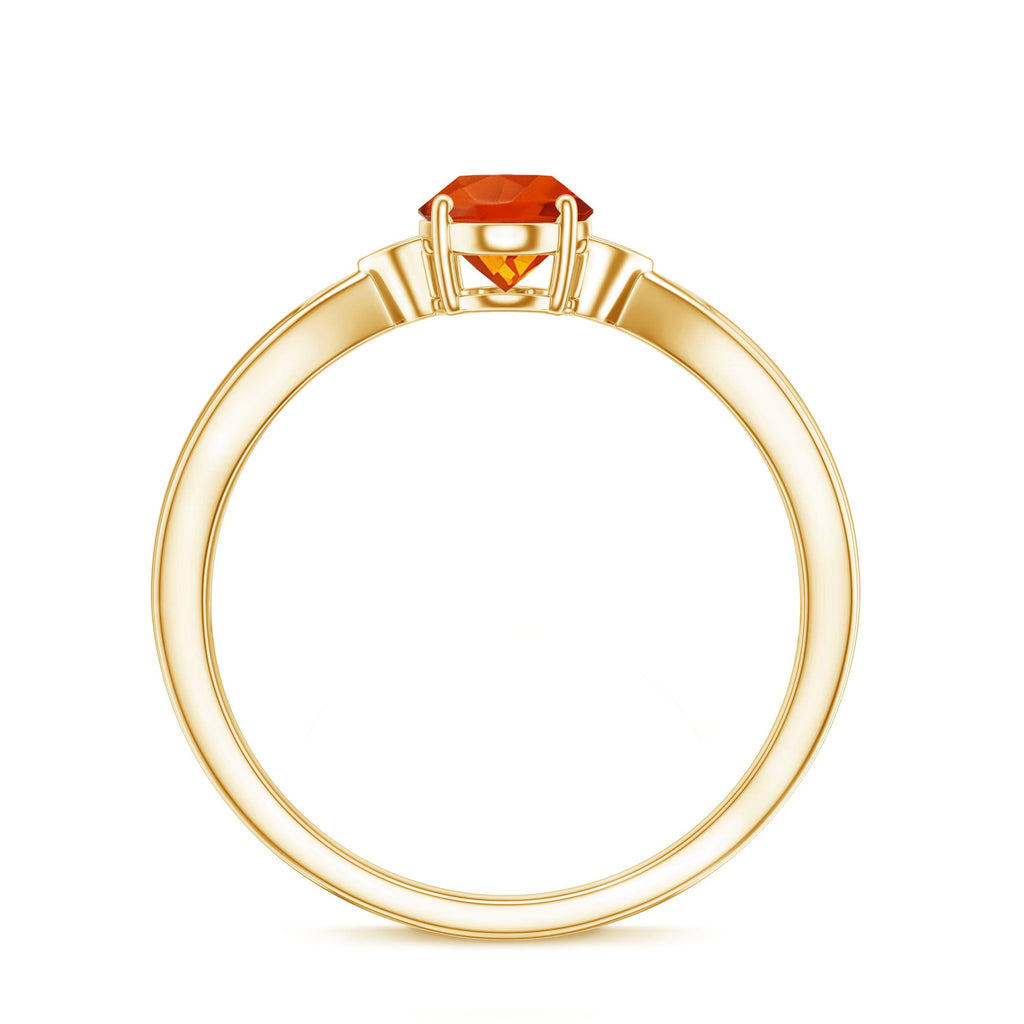 0.6 Carat Oval Shape Fire Opal Engagement Ring with Diamond