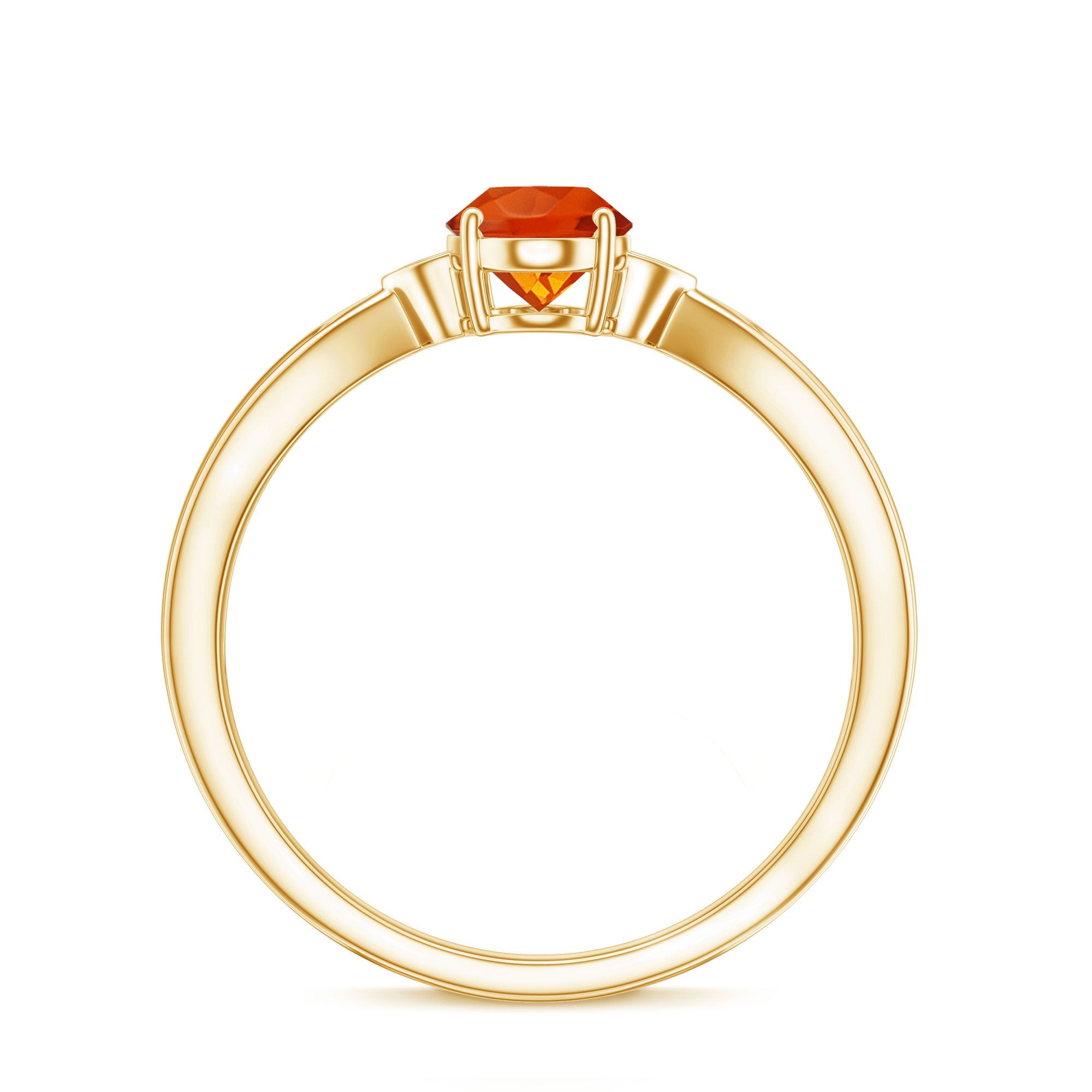 0.6 Carat Oval Shape Fire Opal Engagement Ring with Diamond