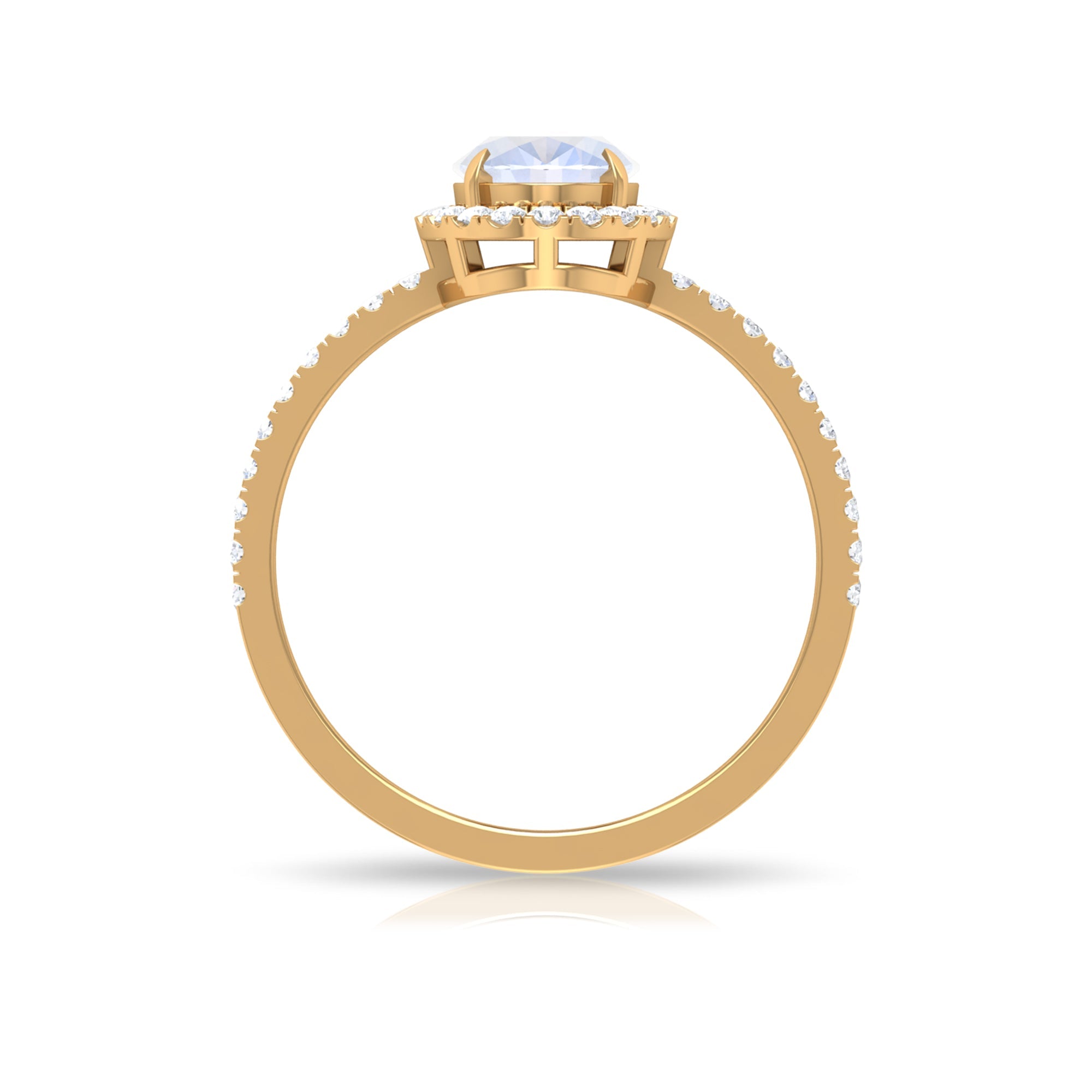 Oval Moonstone Engagement Ring with Diamond Halo