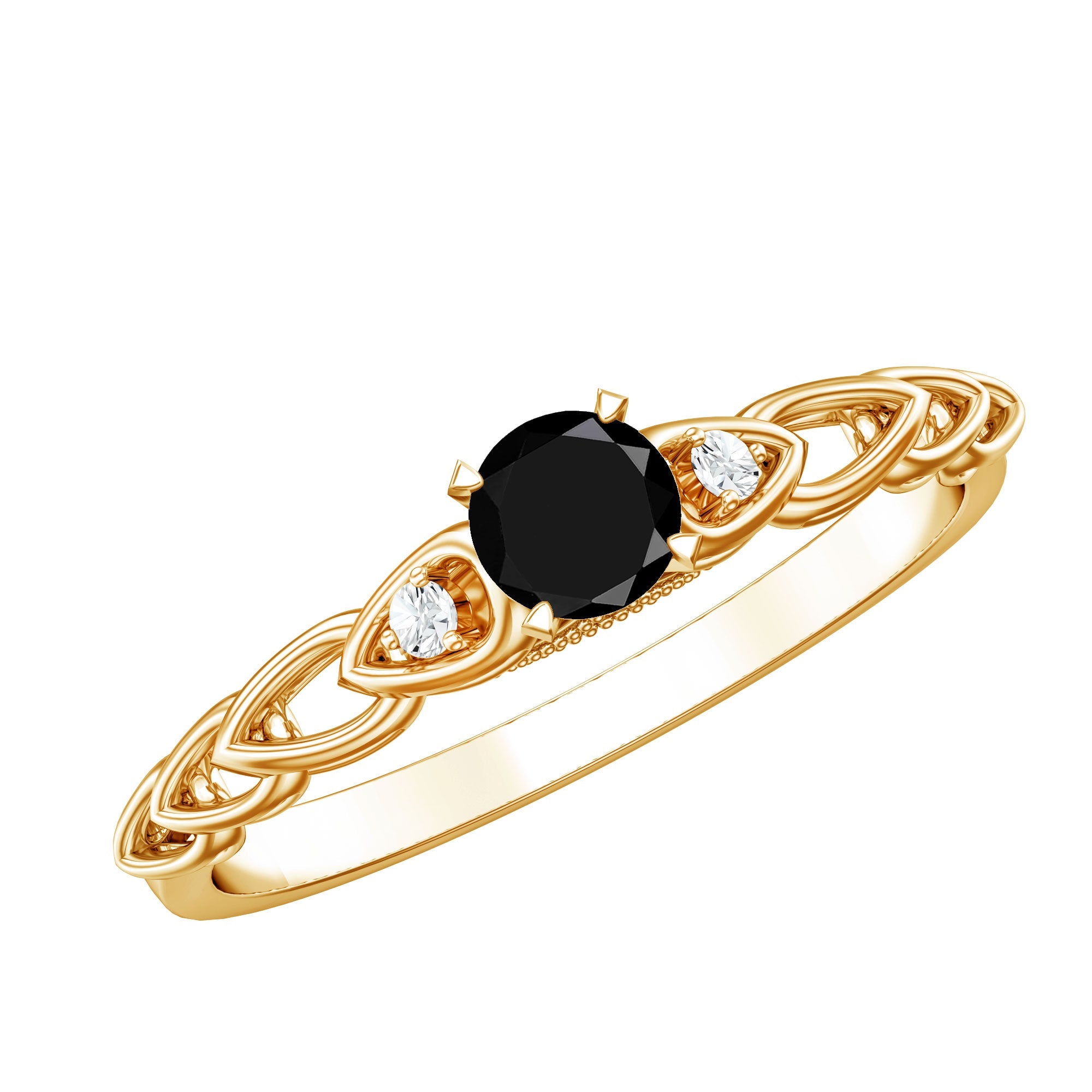 Natural Black Spinel Diamond Promise Ring with Certificate | Rings | Wiccan Center
