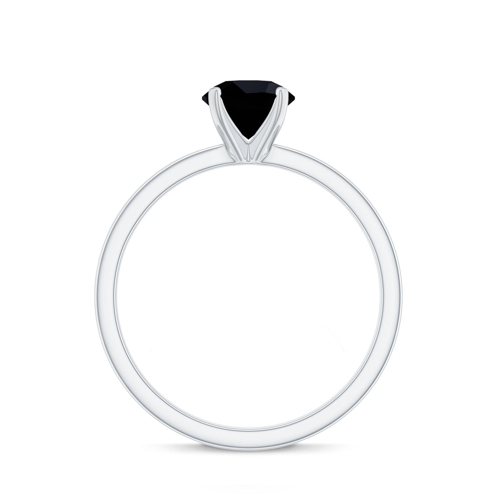 Natural 2 Carat Black Onyx Engagement Ring For Women