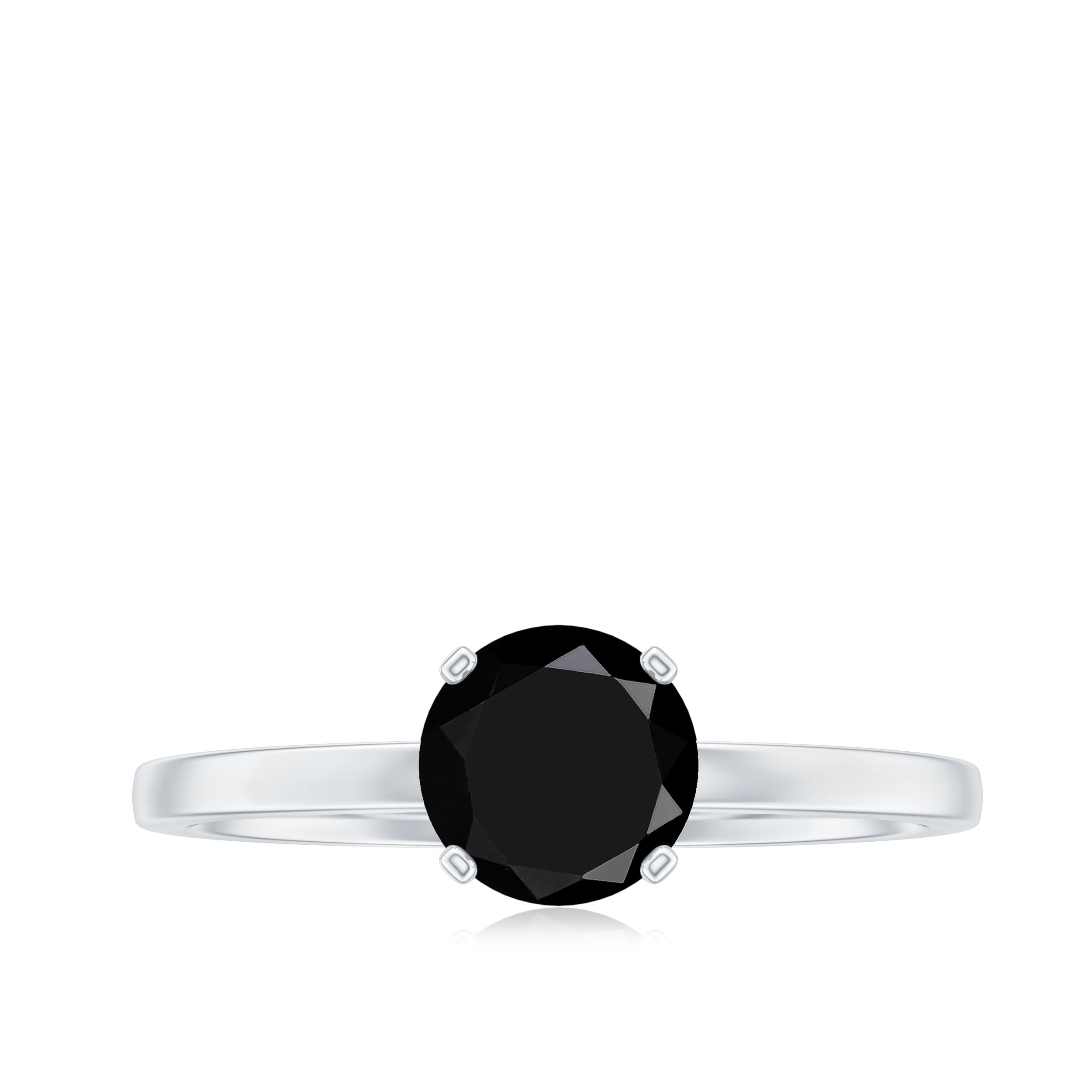 Natural 2 Carat Black Onyx Engagement Ring For Women