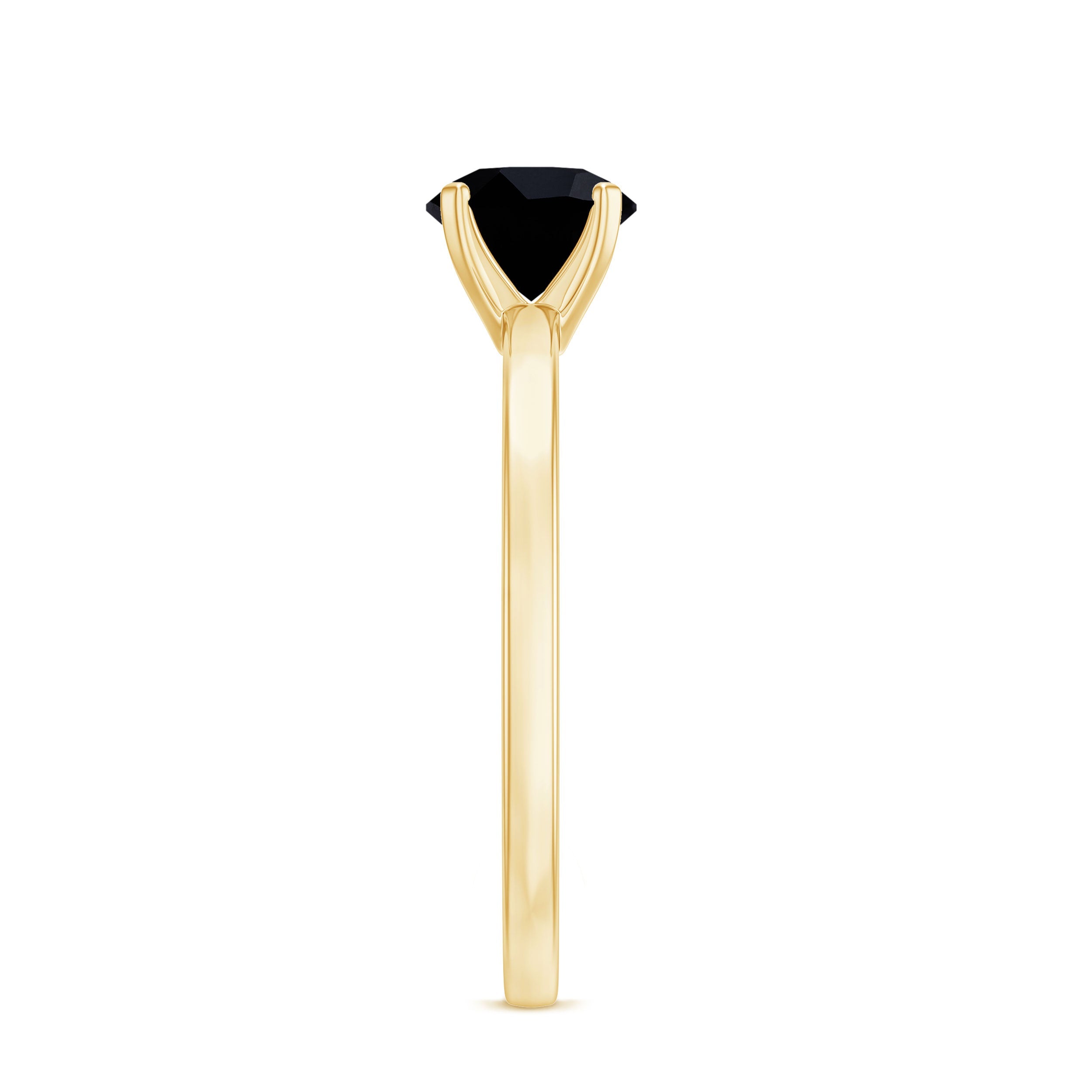 Natural 2 Carat Black Onyx Engagement Ring For Women