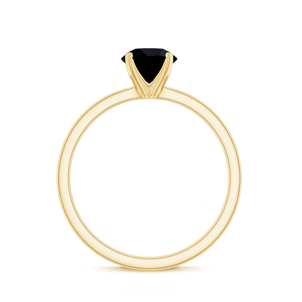 Natural 2 Carat Black Onyx Engagement Ring For Women