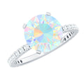 2 Carat Ethiopian Rainbow Opal Diamond Engagement Ring with Certificate