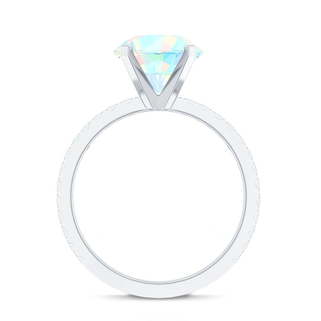 2 Carat Ethiopian Rainbow Opal Diamond Engagement Ring with Certificate