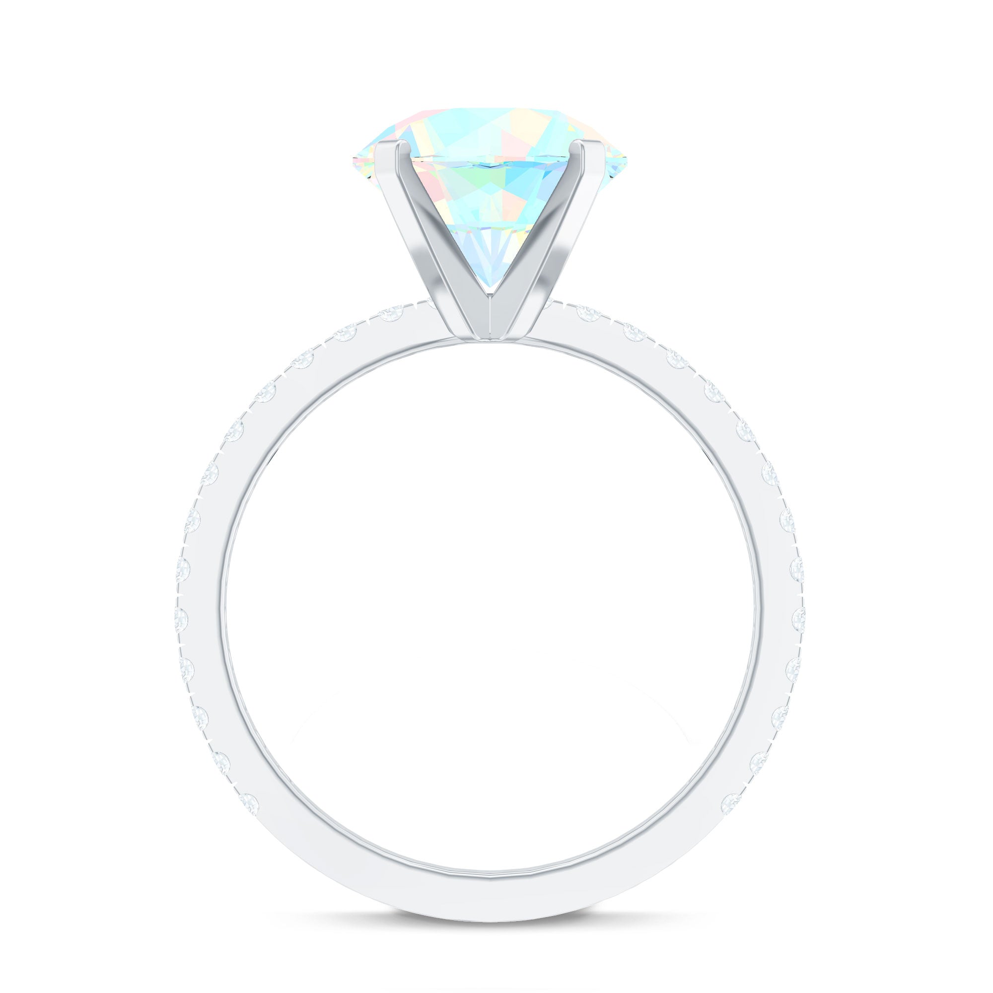 2 Carat Ethiopian Rainbow Opal Diamond Engagement Ring with Certificate