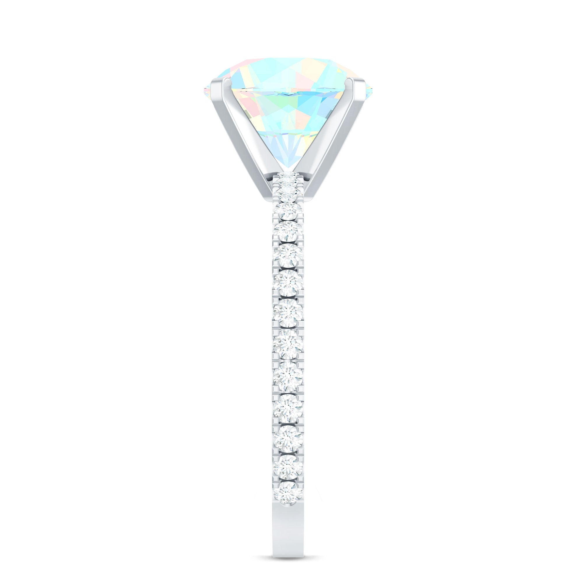2 Carat Ethiopian Rainbow Opal Diamond Engagement Ring with Certificate