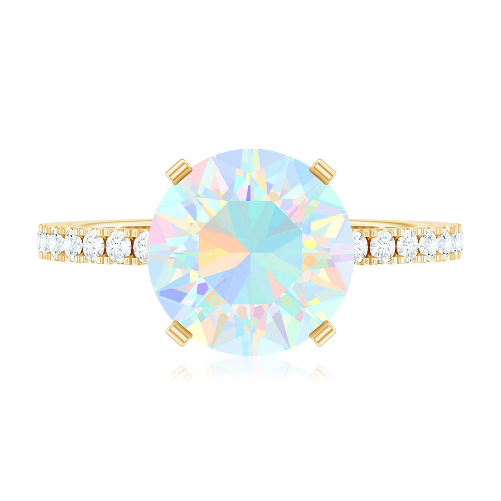 2 Carat Ethiopian Rainbow Opal Diamond Engagement Ring with Certificate