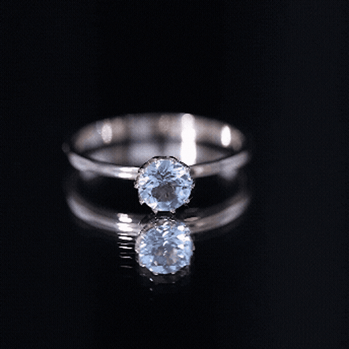 0.8 Carat Round Cut Aquamarine Solitaire Engagement Ring | Rings | Wiccan Center