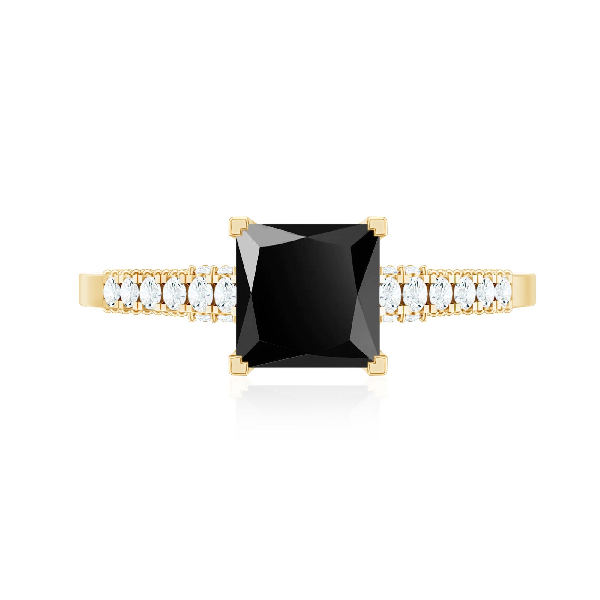 Vintage Inspired 1 Carat Lab Created Black and White Diamond Engagement Ring