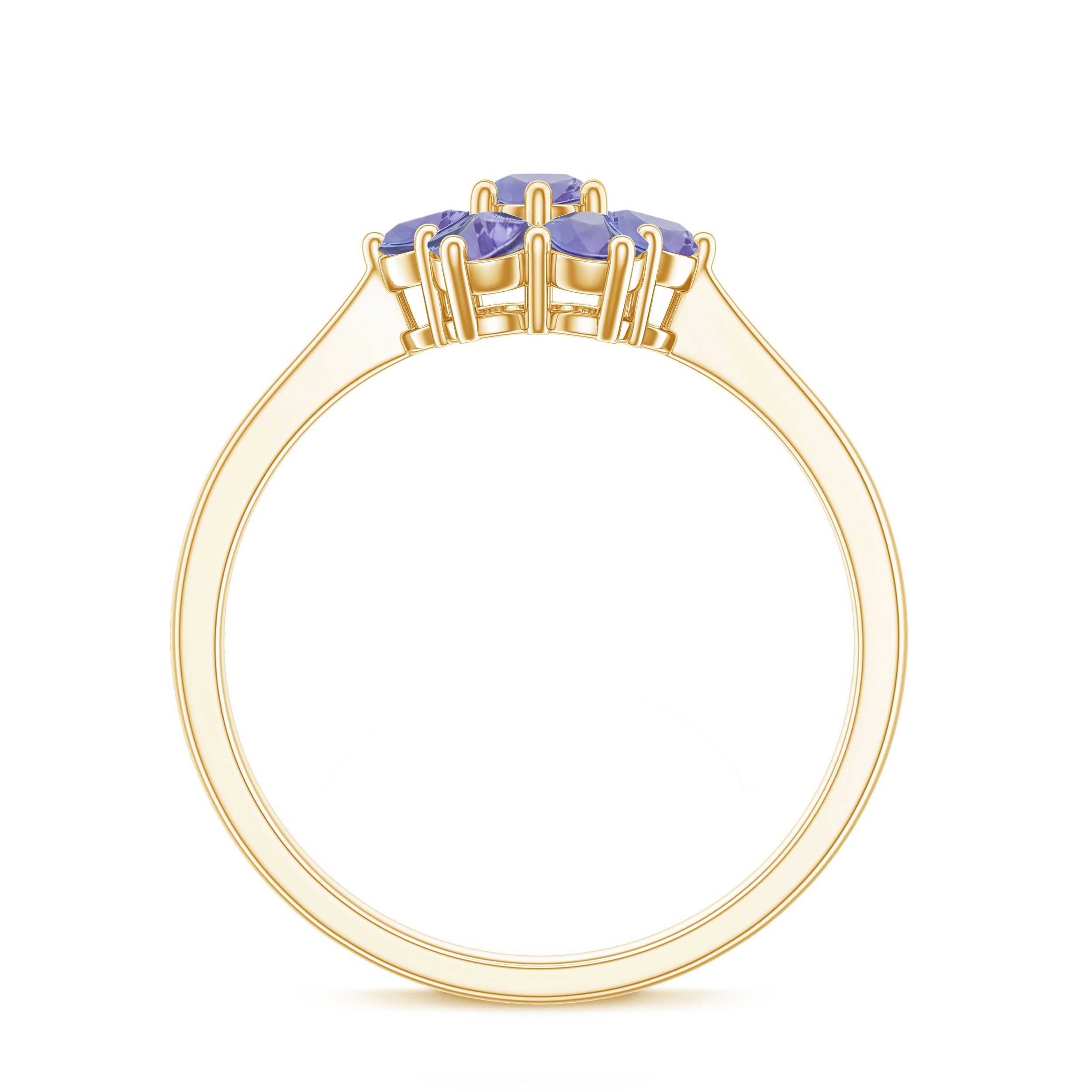 Natural Tanzanite Flower Cluster Engagement Ring