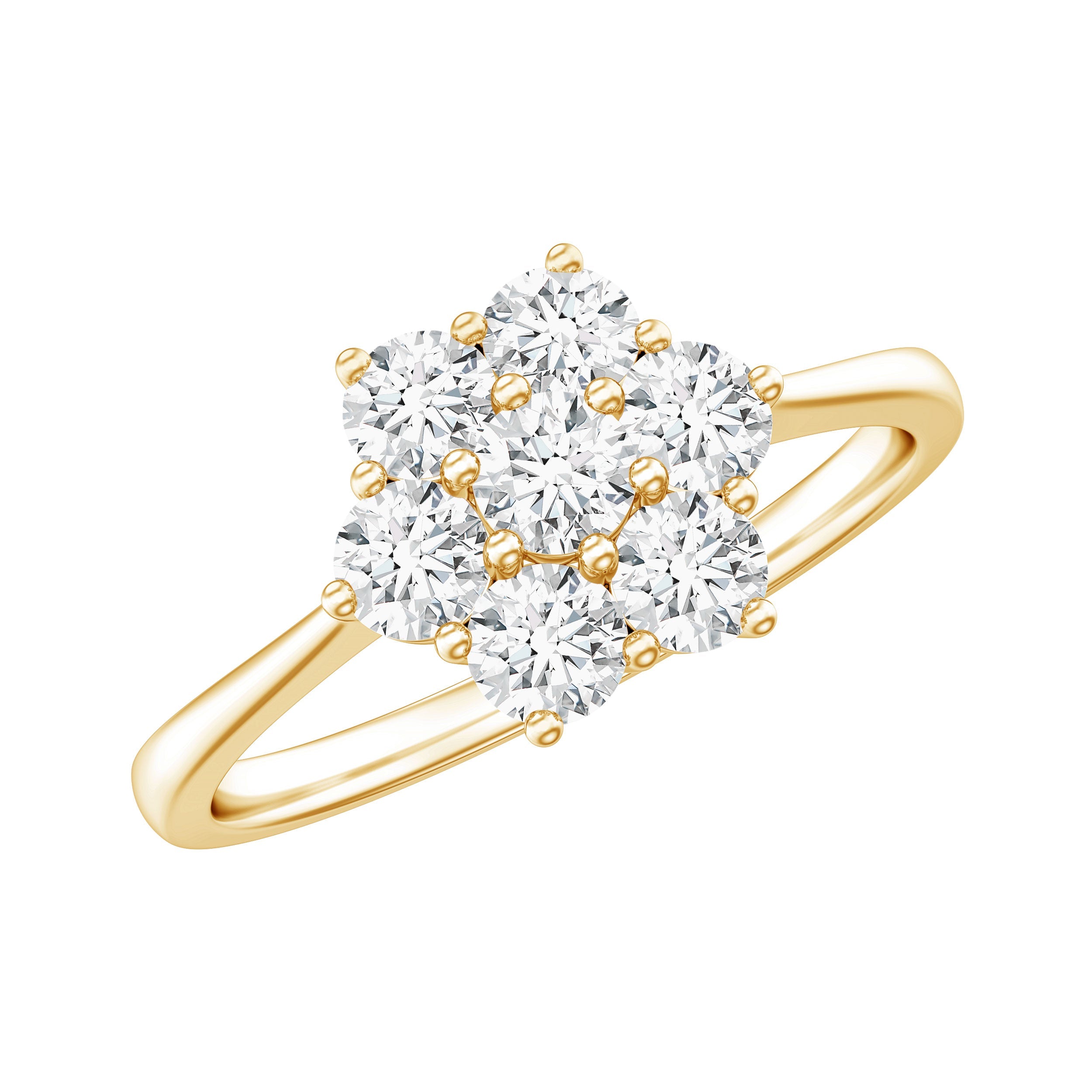 Natural Diamond Flower Cluster Engagement Ring for Women | Rings | Wiccan Center