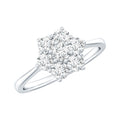 Round Shape Moissanite Cluster Flower Engagement Ring