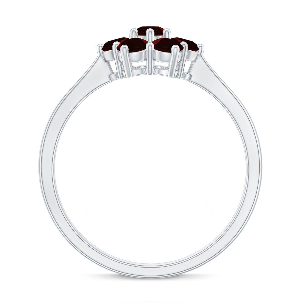 Natural Garnet Flower Cluster Engagement Ring
