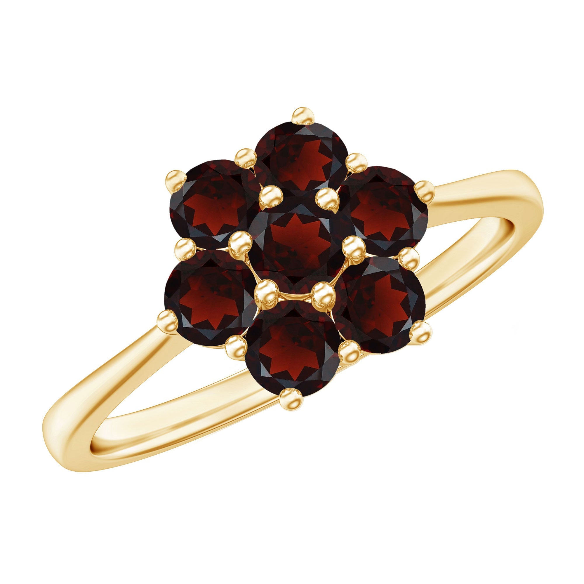 Natural Garnet Flower Cluster Engagement Ring | Rings | Wiccan Center