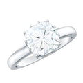 Certified 3 Carat Cushion Cut Moissanite Solitaire Engagement Ring