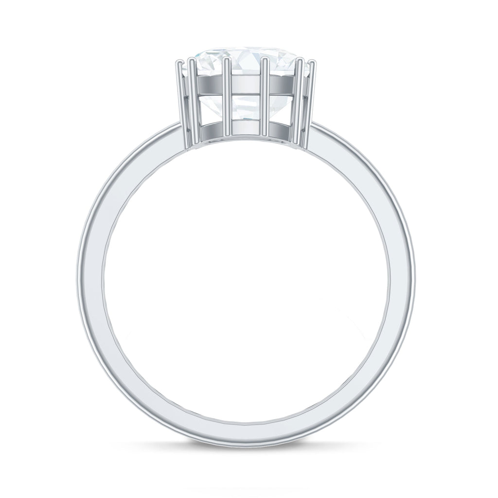 Certified 3 Carat Cushion Cut Moissanite Solitaire Engagement Ring