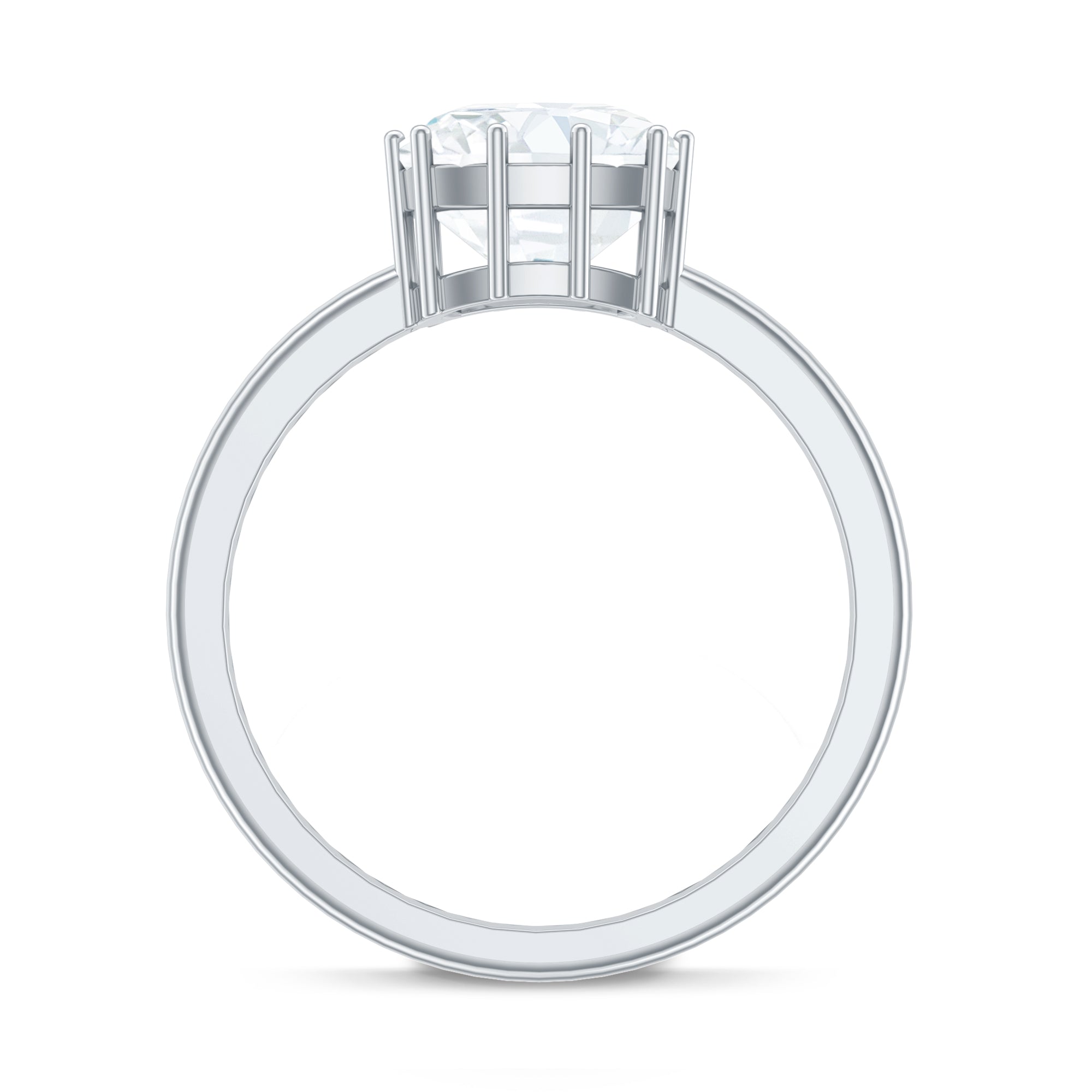 Certified 3 Carat Cushion Cut Moissanite Solitaire Engagement Ring