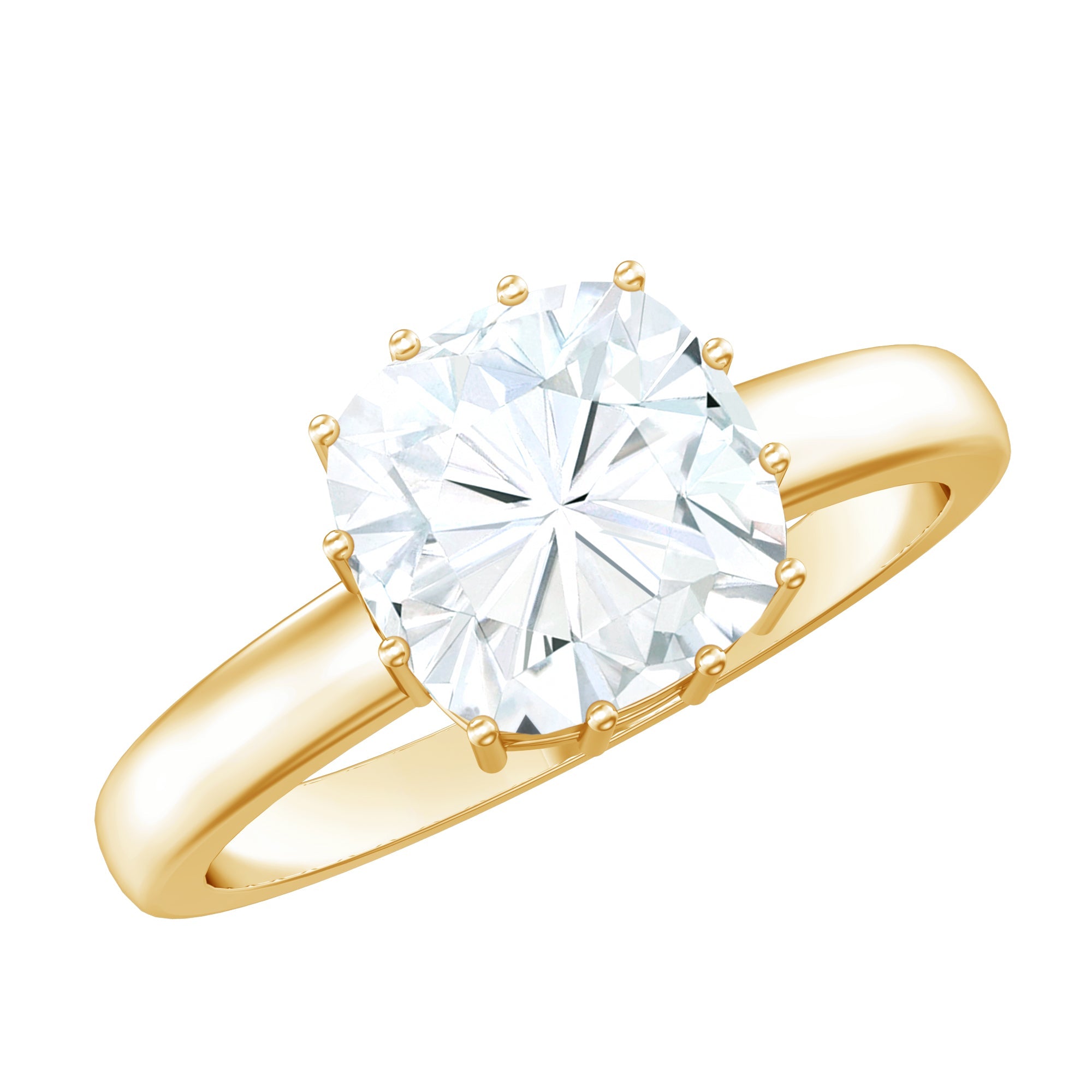 Certified 3 Carat Cushion Cut Moissanite Solitaire Engagement Ring | Rings | Wiccan Center
