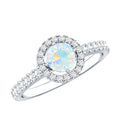 Natural Ethiopian Opal Diamond Engagement Ring with Halo