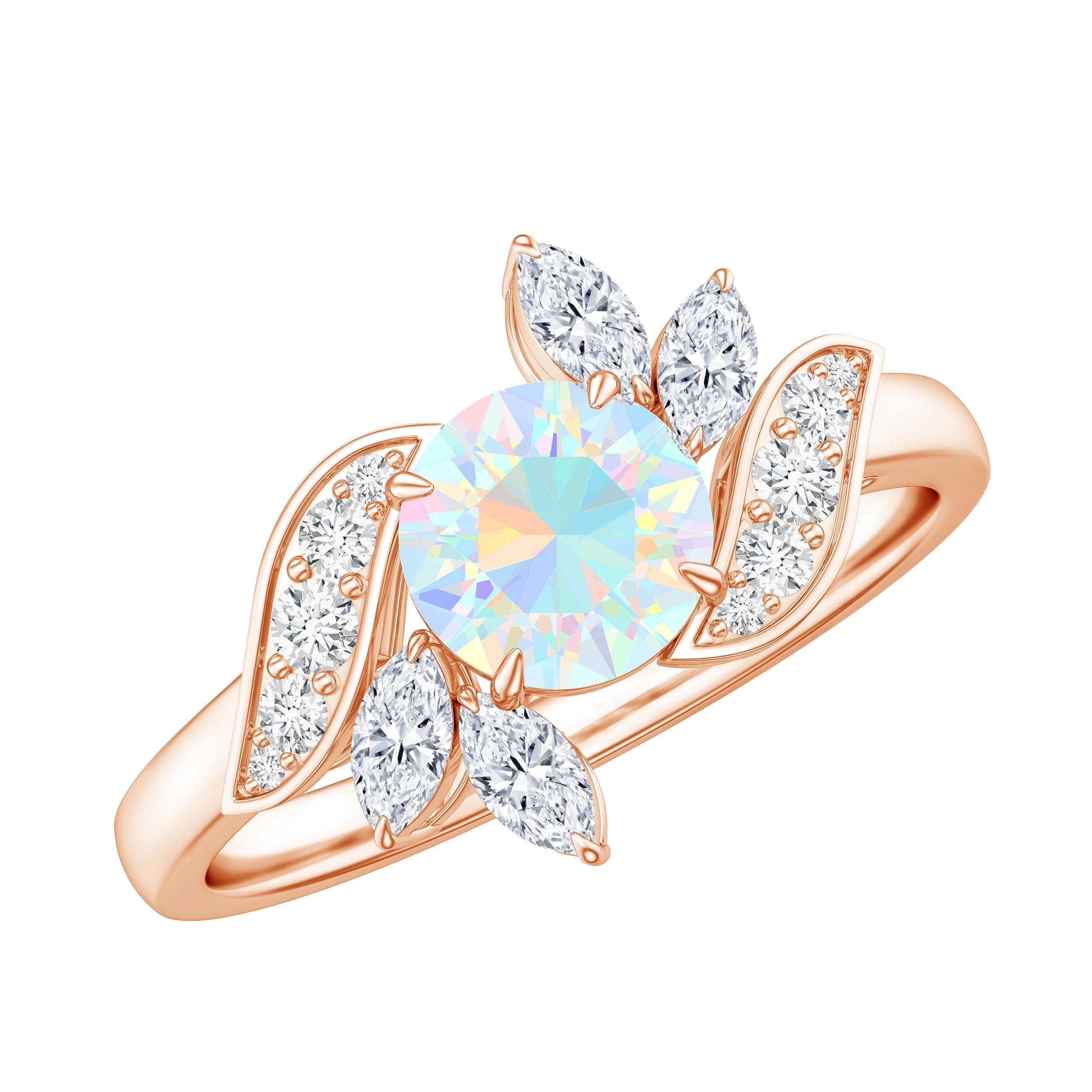 Nature Inspired Ethiopian Opal and Diamond Engagement Ring | Rings | Wiccan Center