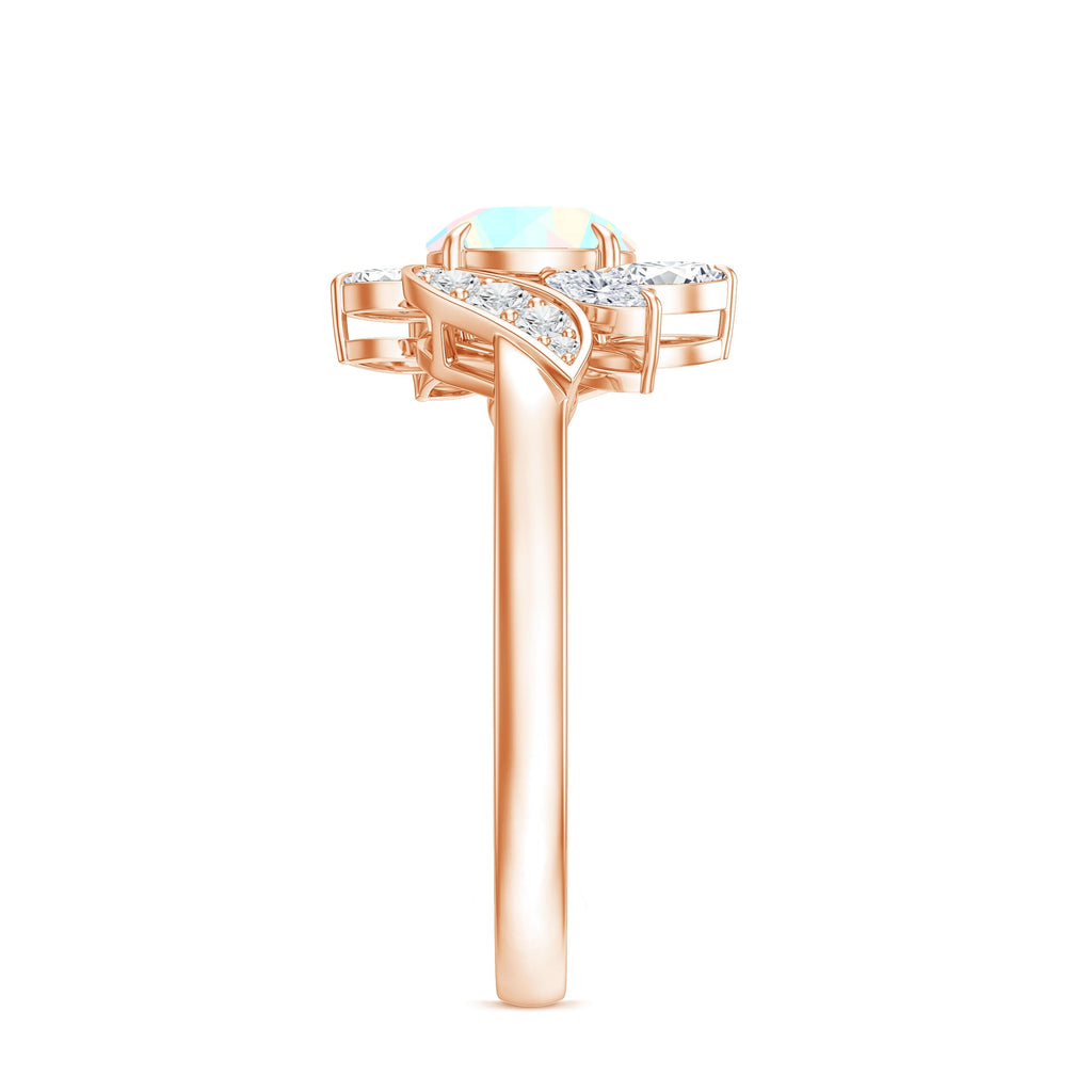 Nature Inspired Ethiopian Opal and Diamond Engagement Ring