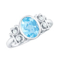 Natural 1 Carat Oval Aquamarine Statement Engagement Ring with Diamond