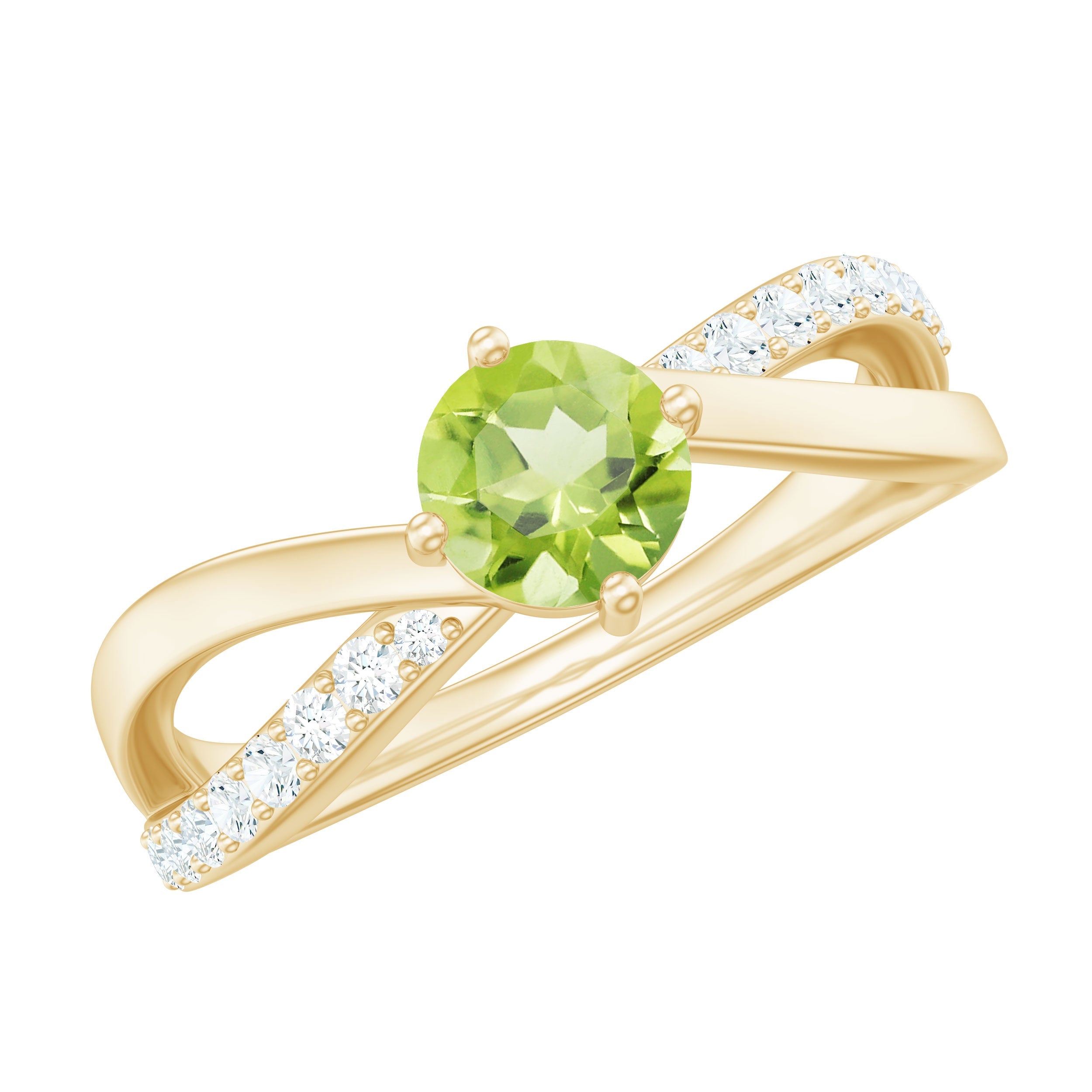 Natural 0.5 Carat Peridot Infinity Promise Ring with Diamond | Rings | Wiccan Center