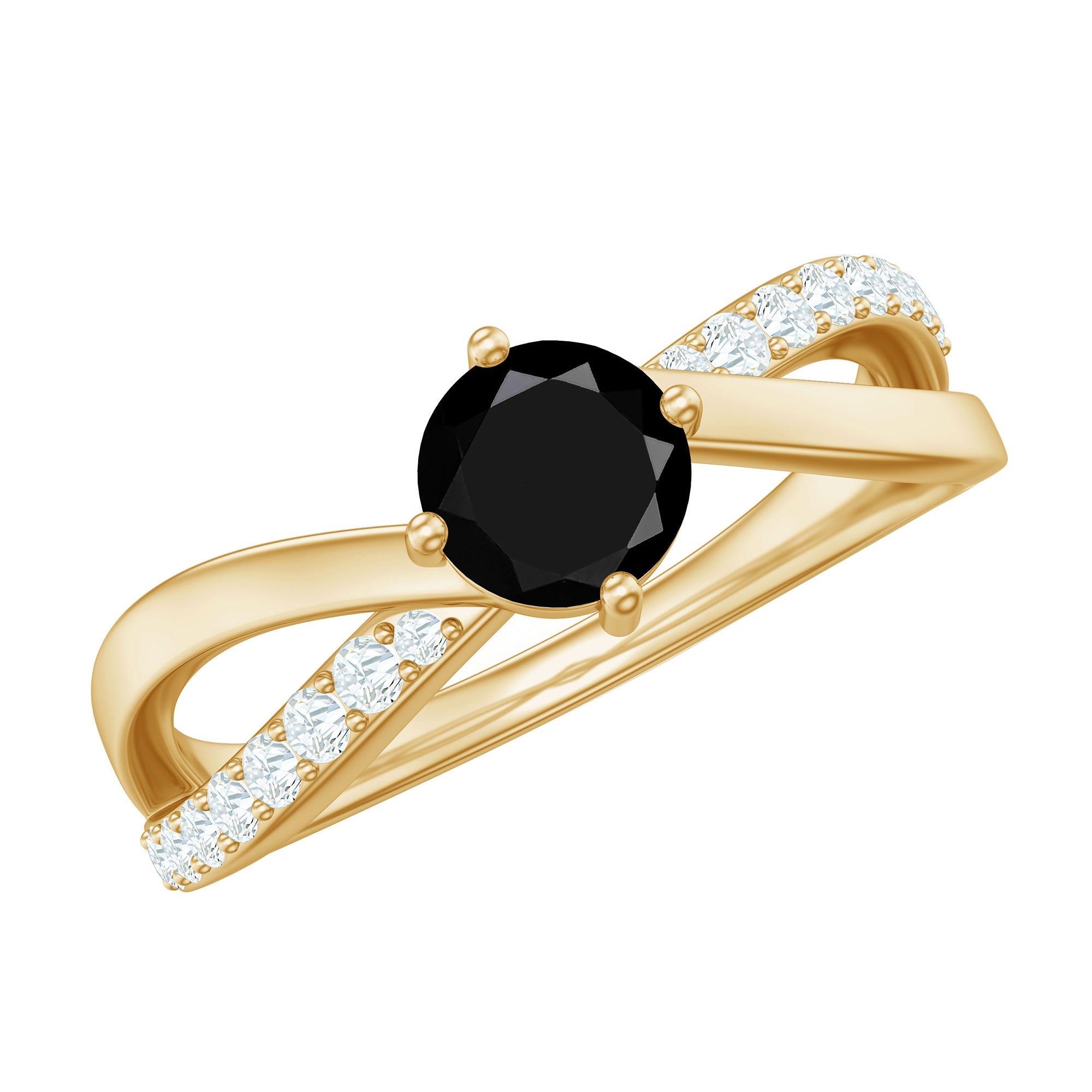 Certified Real Black Spinel Promise Ring with Diamond | Rings | Wiccan Center