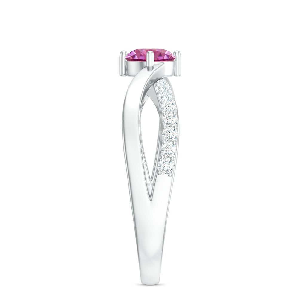 0.4 Carat Pink Tourmaline and Diamond Infinity Engagement Ring