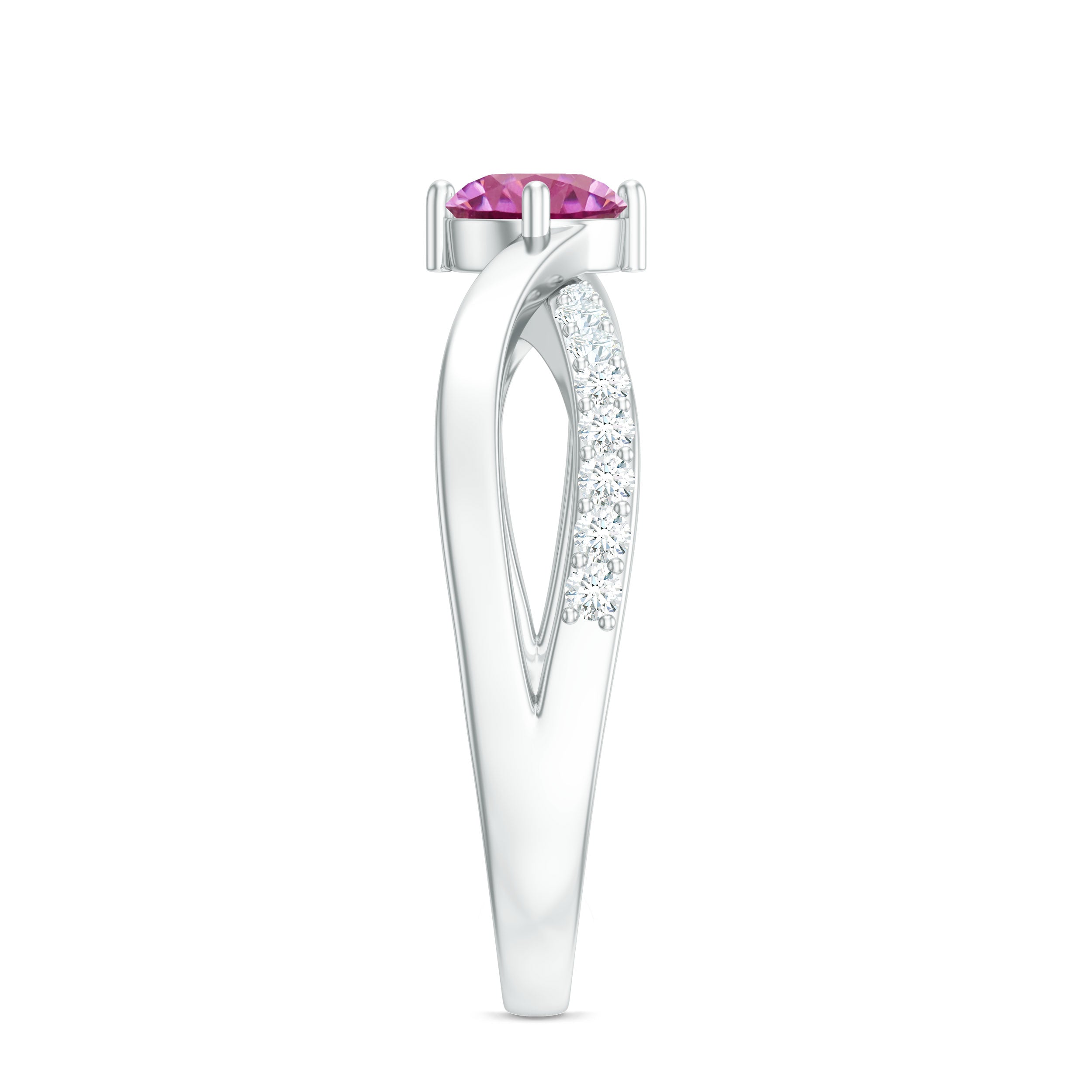0.4 Carat Pink Tourmaline and Diamond Infinity Engagement Ring