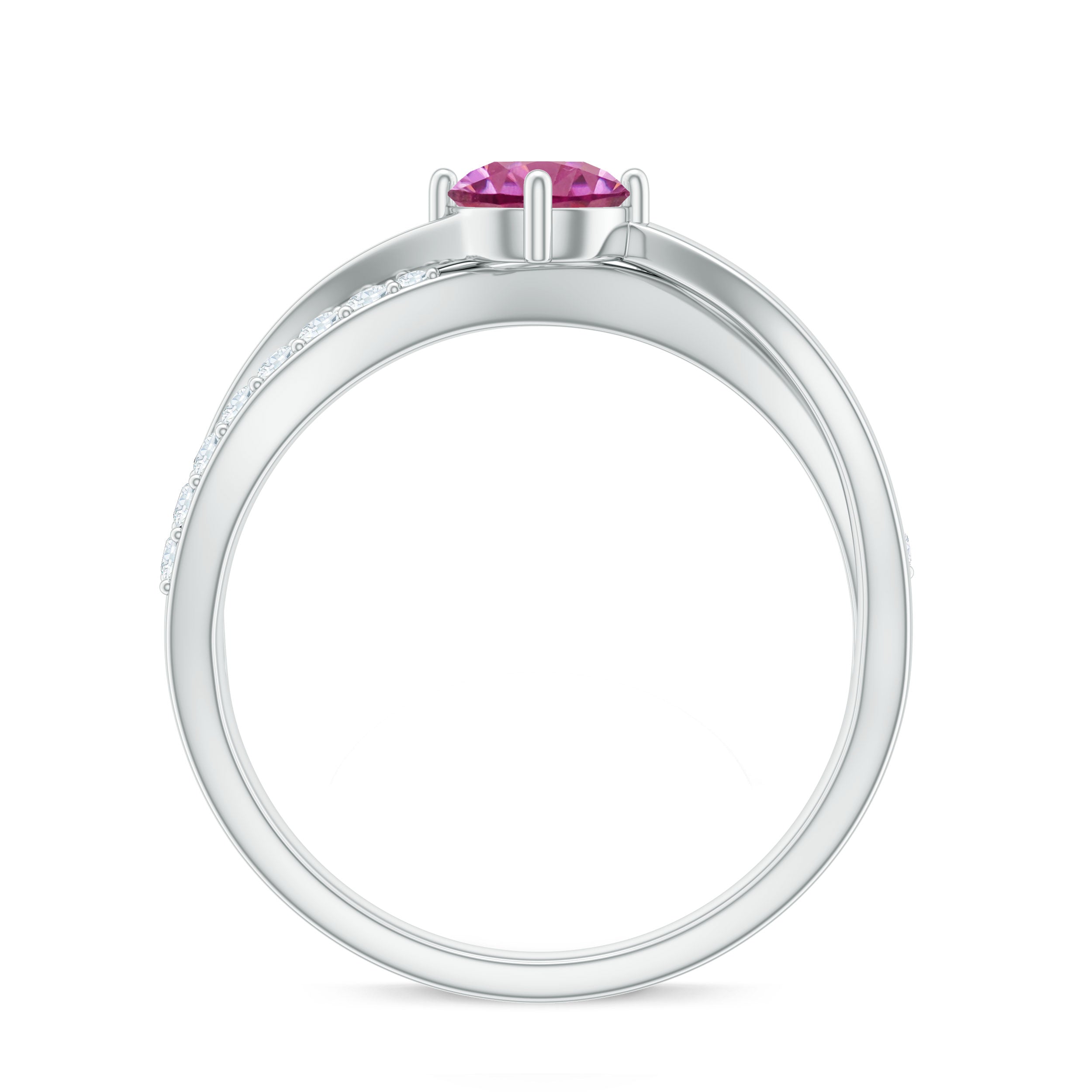 0.4 Carat Pink Tourmaline and Diamond Infinity Engagement Ring