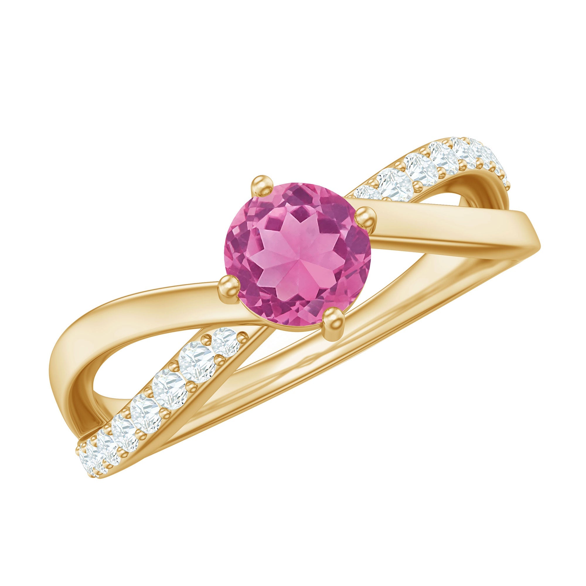 0.4 Carat Pink Tourmaline and Diamond Infinity Engagement Ring | Rings | Wiccan Center