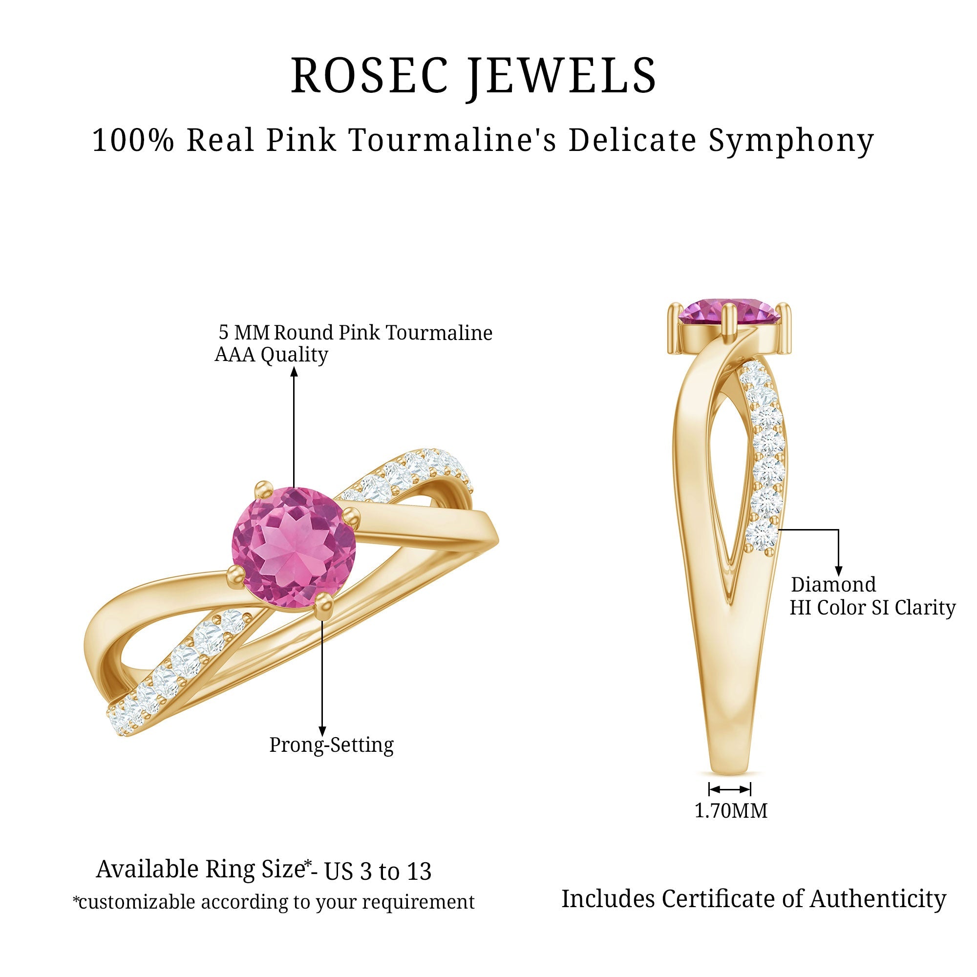 0.4 Carat Pink Tourmaline and Diamond Infinity Engagement Ring