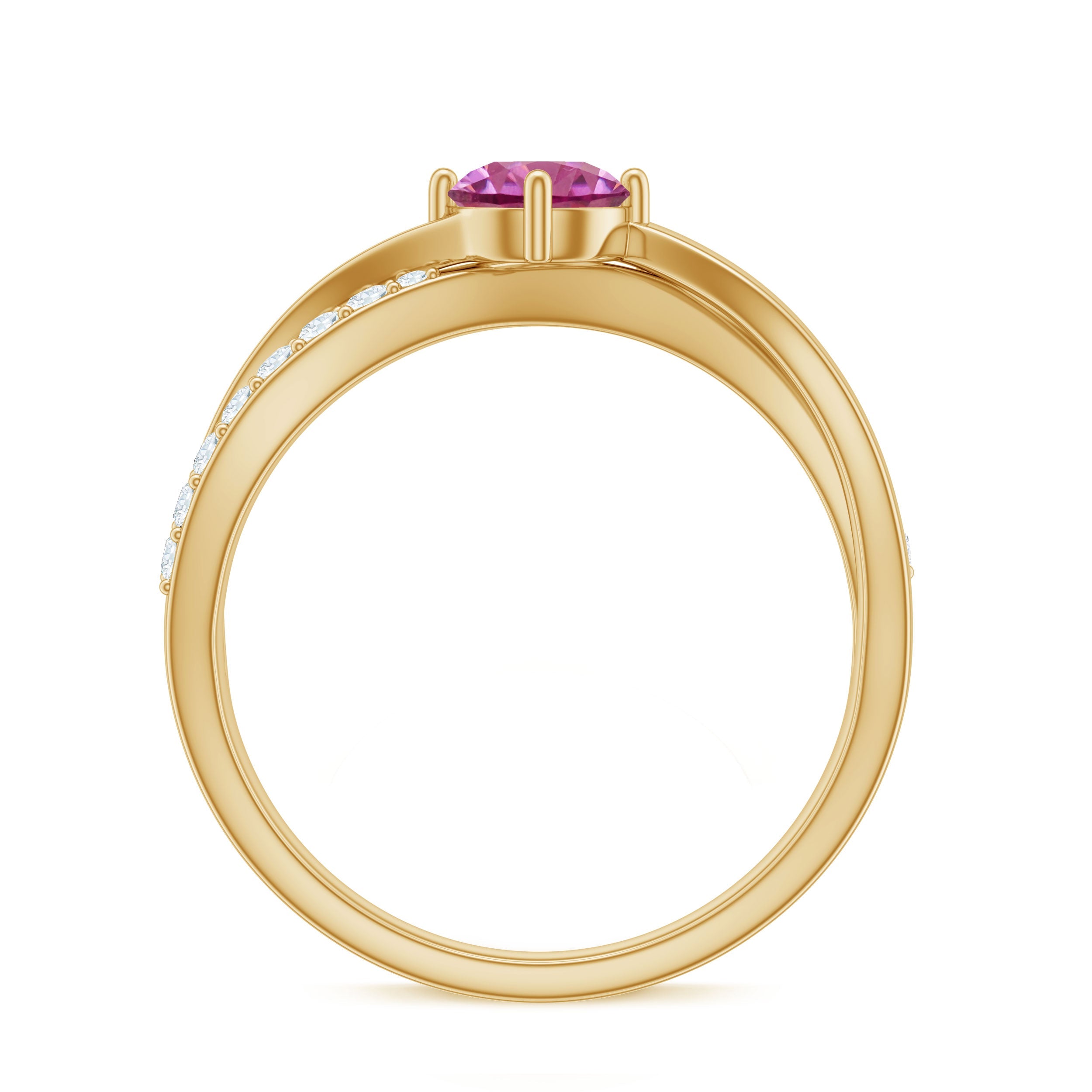 0.4 Carat Pink Tourmaline and Diamond Infinity Engagement Ring