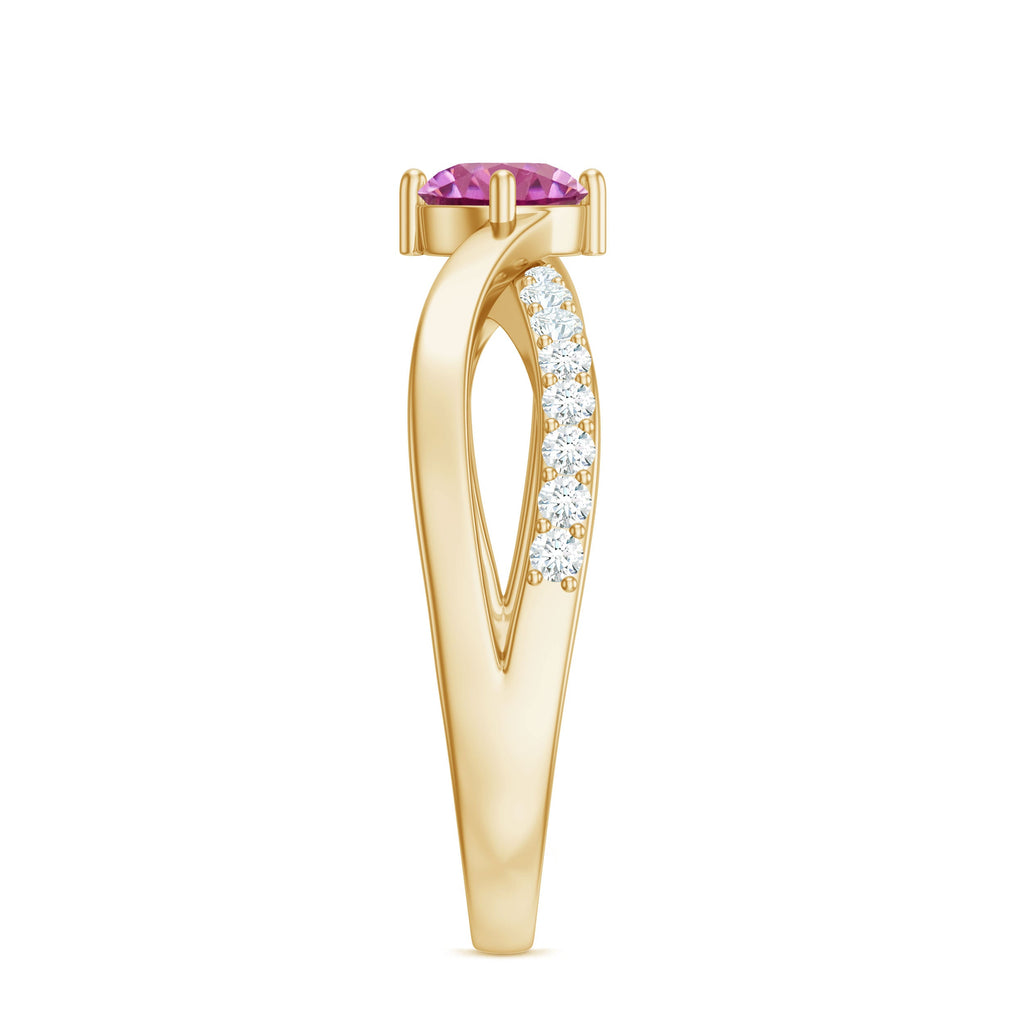 0.4 Carat Pink Tourmaline and Diamond Infinity Engagement Ring