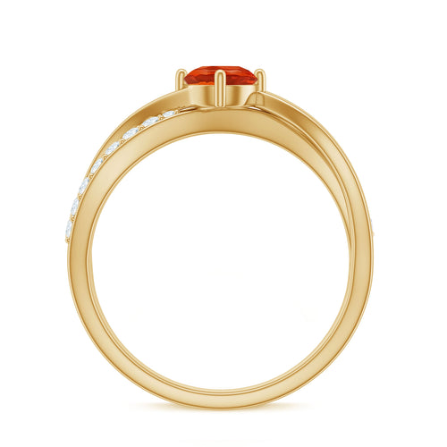 0.4 Carat Fire Opal and Diamond Infinity Engagement Ring | Rings | Wiccan Center