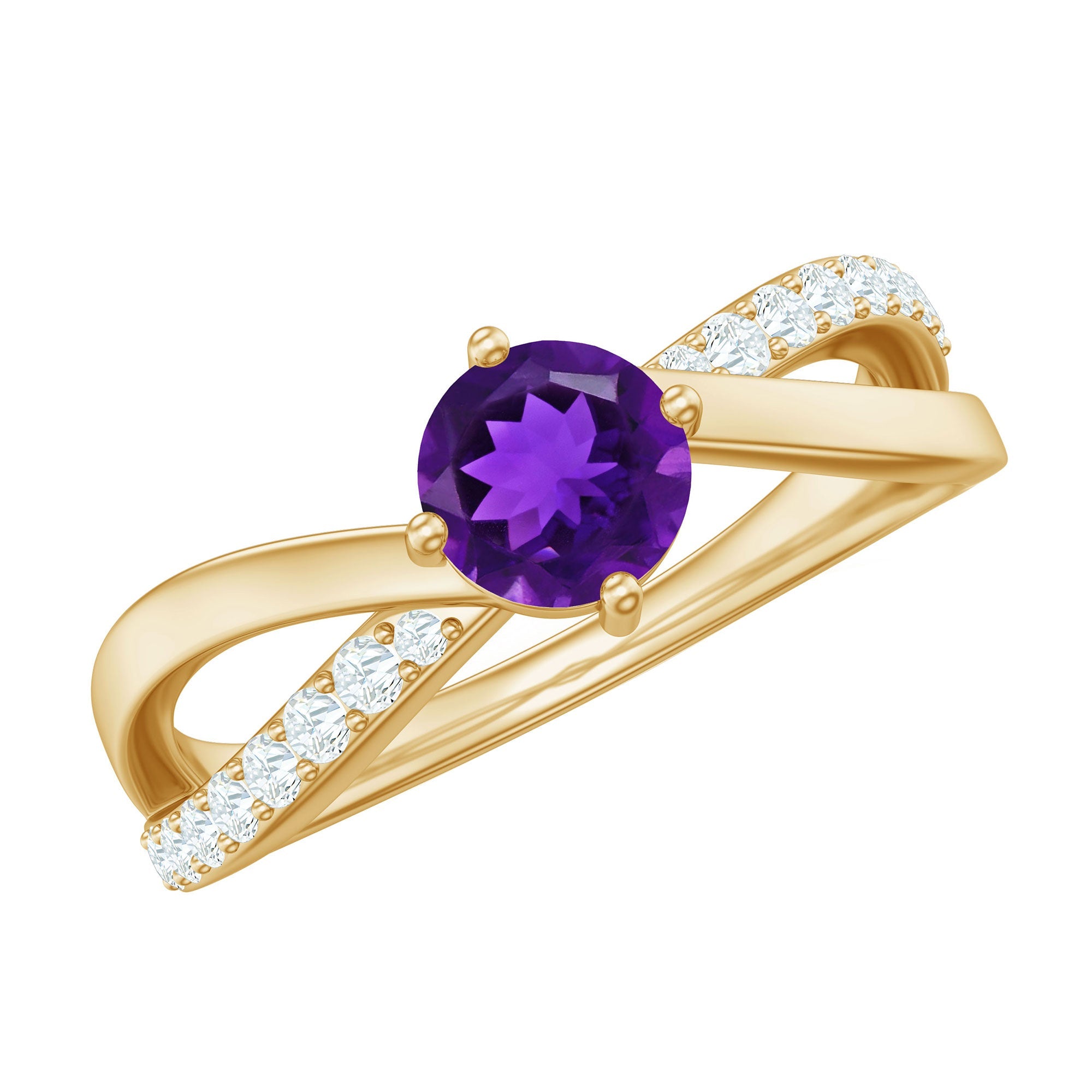 Real Amethyst Diamond Infinity Engagement Ring for Women | Rings | Wiccan Center