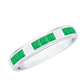 Princess Cut Emerald Mens Wedding Band in Channel Setting