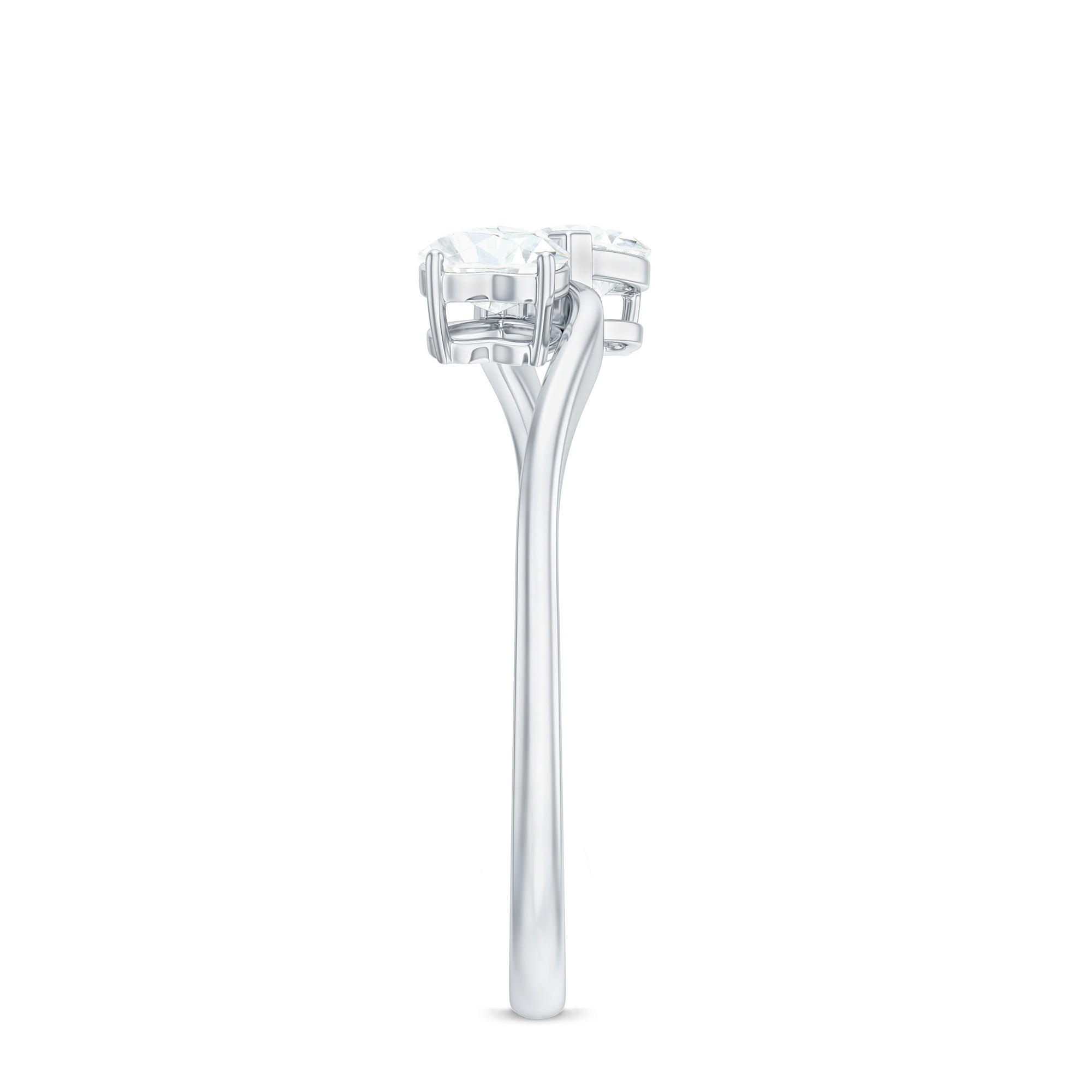 Heart Shape Moissanite Toi Et Moi Promise Ring