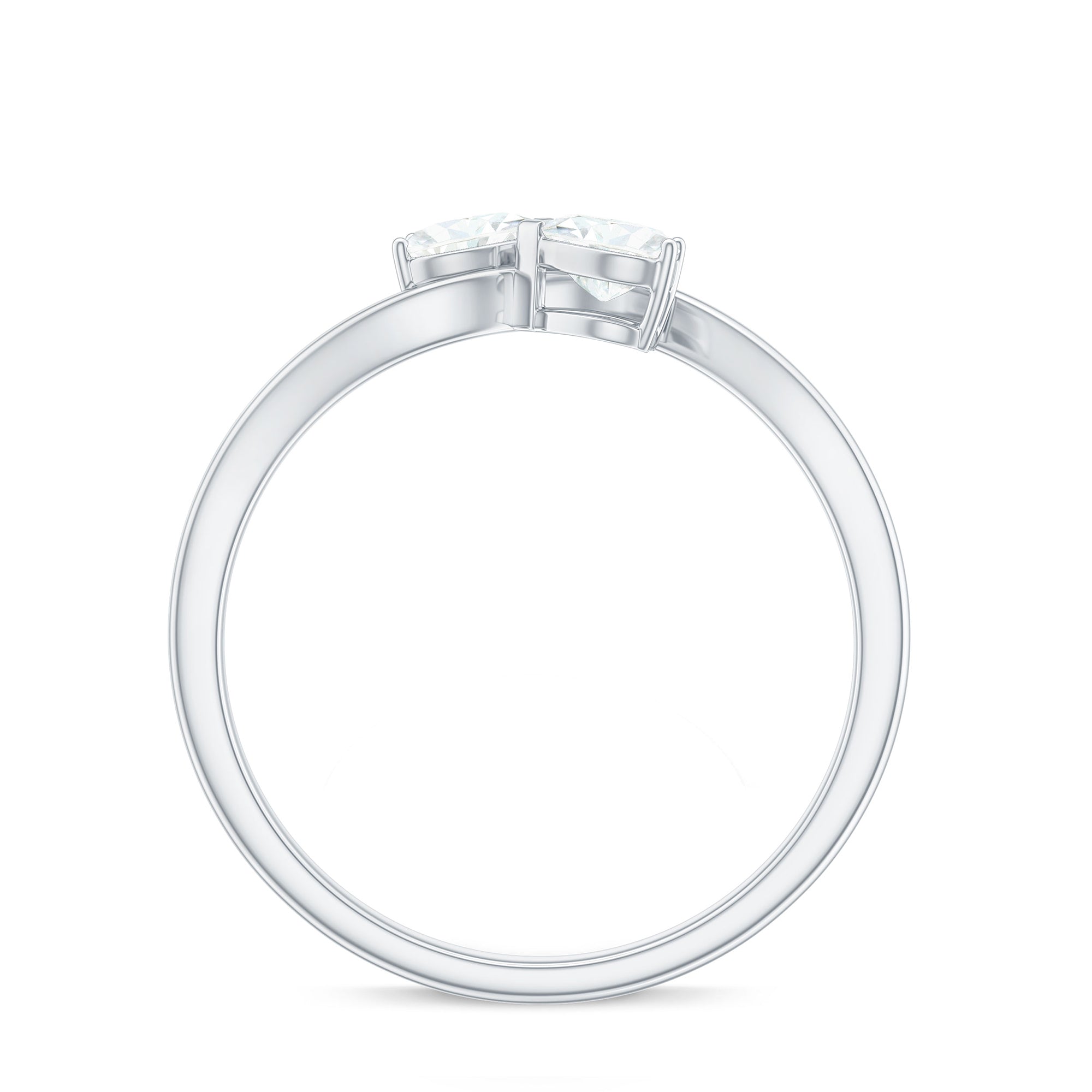 Heart Shape Moissanite Toi Et Moi Promise Ring