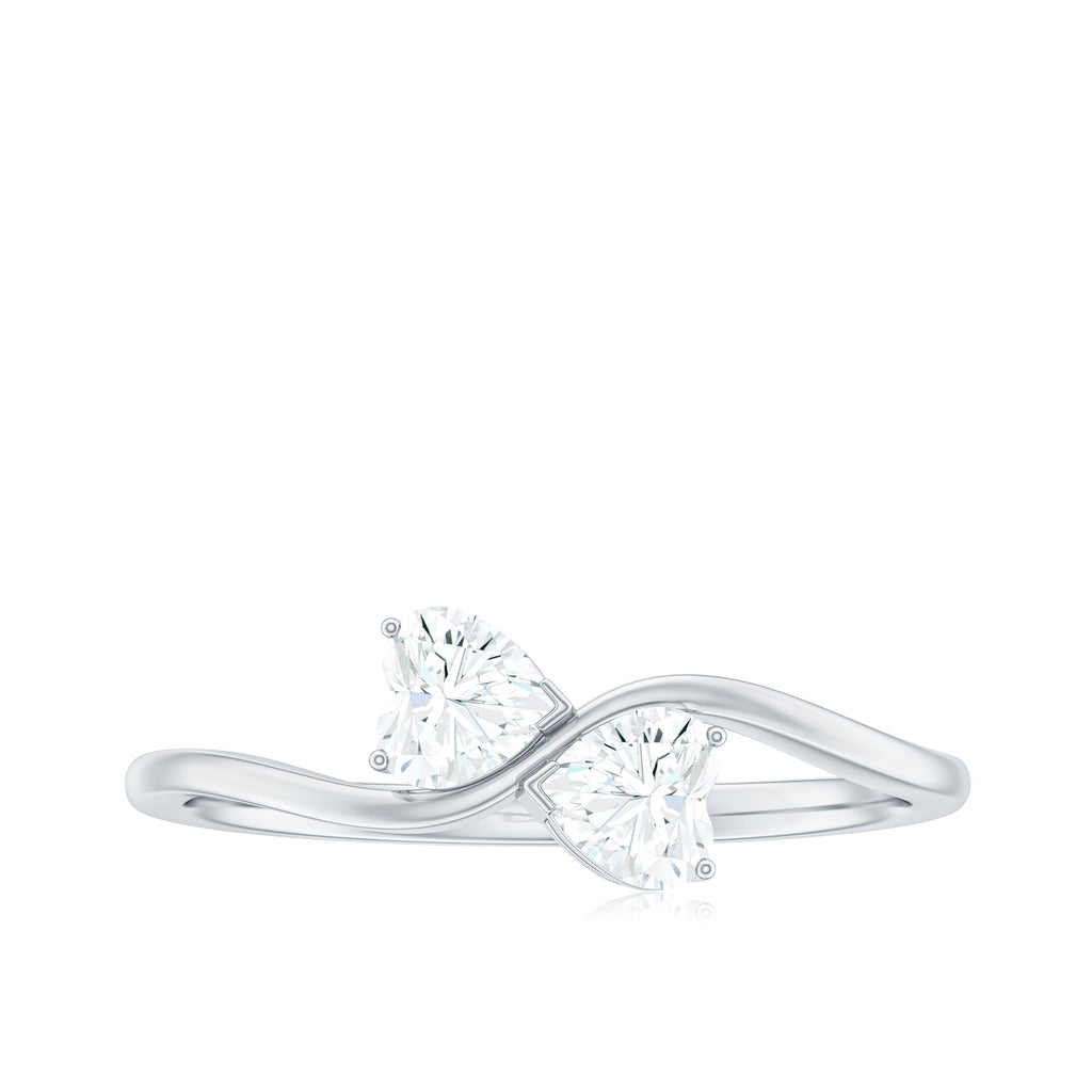 Heart Shape Moissanite Toi Et Moi Promise Ring
